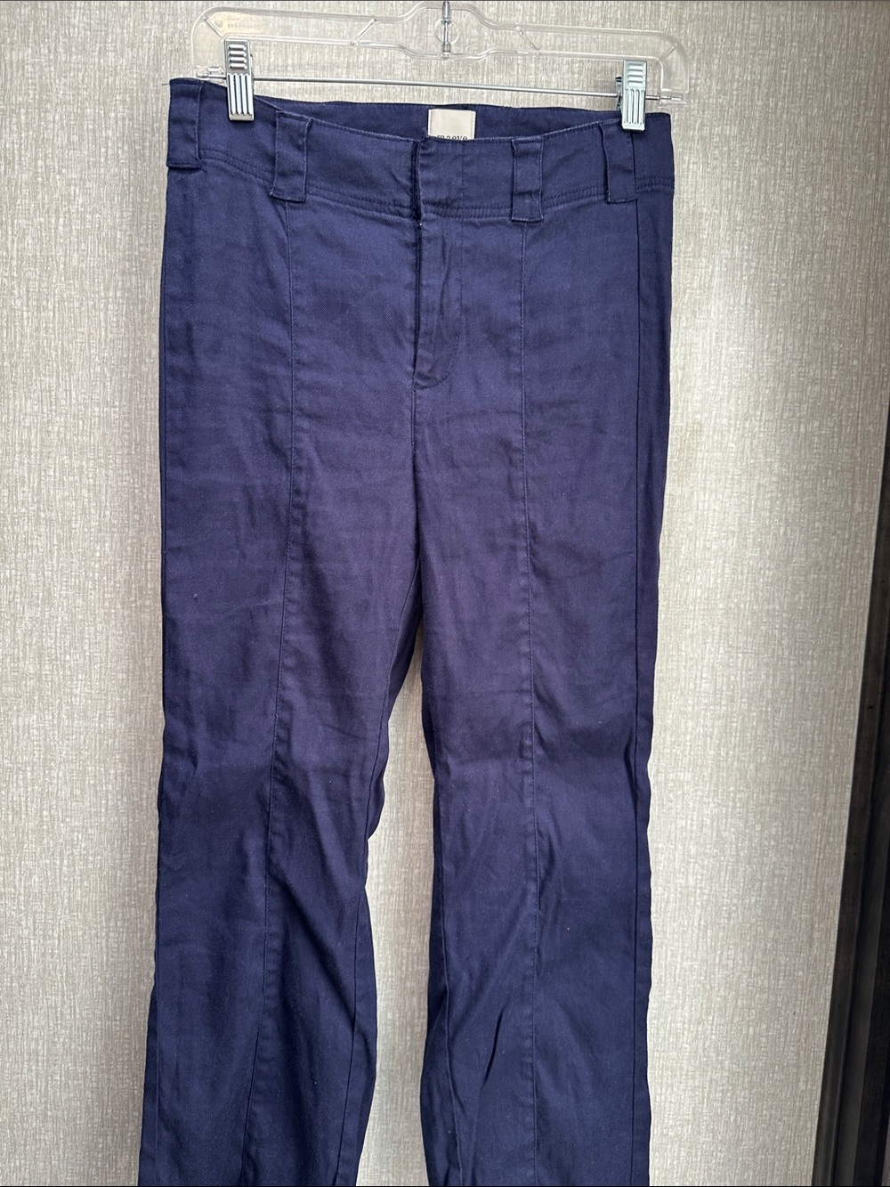 Maeve women’s  purple crop -Leg Chinos linen viscose